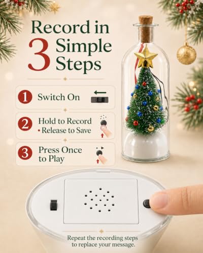 Green 3PCS Recordable Christmas Tree Message Bottle Ornaments - Holiday Decor