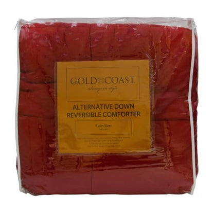 Reversible Down Alternative Comforter Twin Size Burgundy & Grey - Hypoallergenic Bedding