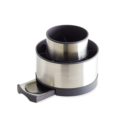 Parnpered Chef Kitchen Utensils - Kitchenware - Stainless Steel Rotating Utensil Holder - Convenient And Durable Storage Solution