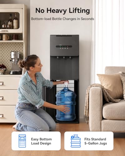 Self Cleaning Bottom Load Water Cooler Dispenser for 5 Gallon Bottles – UV Sterilizing