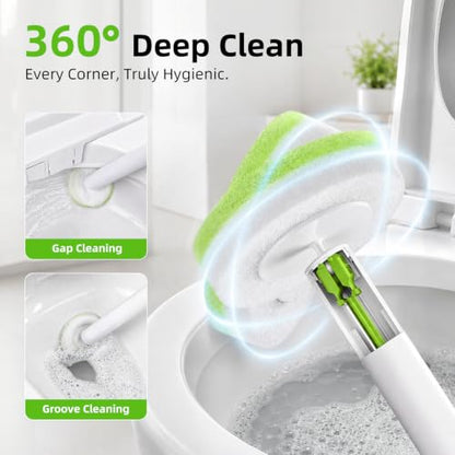 Disposable Toilet Bowl Brush and Holder Set with 36 Refills - Hygienic & Touchless Cleaning