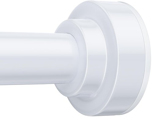 TEECK Shower Curtain Rod, 32-92 inch Adjustable Spring Tension Curtain Rod, Never Rust Anti-Slip Shower Curtain Rod for Bathroom, No Drilling, Never Collapse, Easy to Use, White