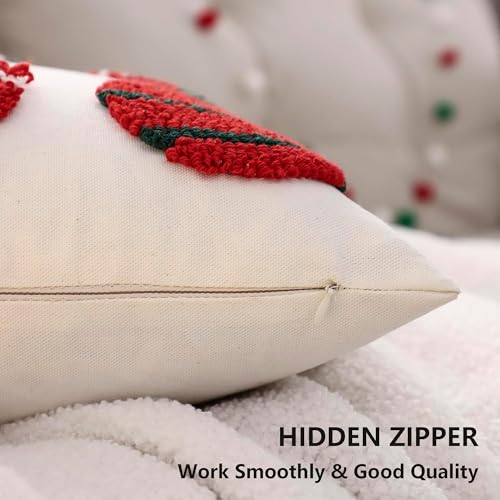Christmas Bell Throw Pillow Covers 18x18 Set of 2 - Holiday Decor