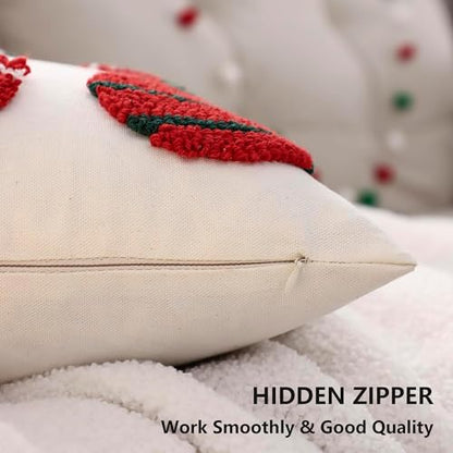 Christmas Bell Throw Pillow Covers 18x18 Set of 2 - Holiday Decor