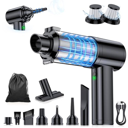 Cordless Car Vacuum Cleaner 35,000Pa Power Handheld with Air Duster - Gray