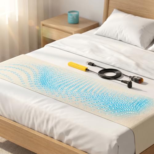 Earthing Bed Sheet Organic Cotton Silver Fiber 105x25 Inch for Deep Sleep