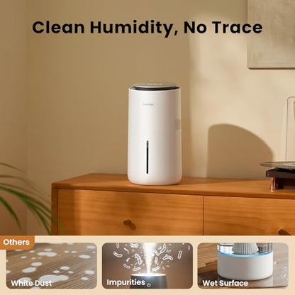 Provirtec MistFree Evaporative Humidifier for Bedroom - Easy to Clean, Auto Mode
