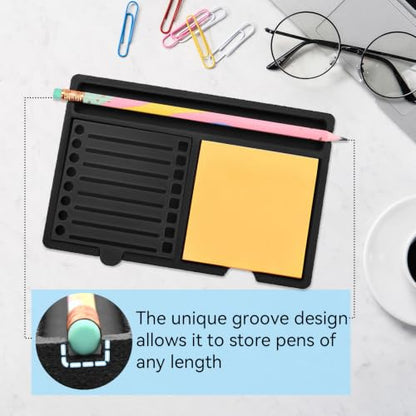 3x3 Inch Sticky Note Holder with Templates and Dispenser for Office Home and School