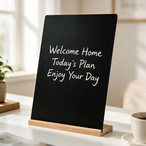 Tabletop Chalkboard with Beech Holder 8.5x12 Inches 2Pack - Reusable Menu Sign