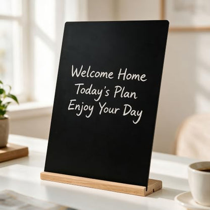 Tabletop Chalkboard with Beech Holder 8.5x12 Inches 2Pack - Reusable Menu Sign