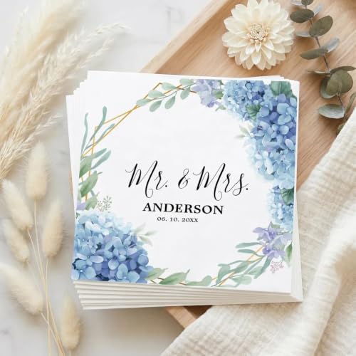 Personalized Wedding Napkins - Custom Elegant Reception Decor DS 03