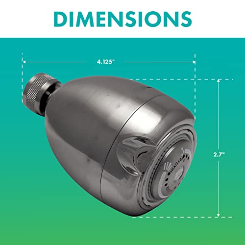 Energy Saving Fixed Shower Head 2.0 GPM - Brushed Nickel, 3 Spray Settings