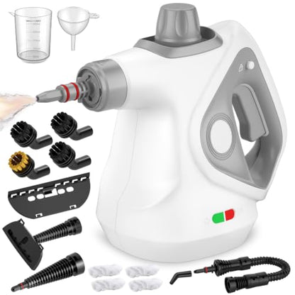 Handheld Steam Cleaner for Home with Gray Cap & Gray Handle, 15 Accessories