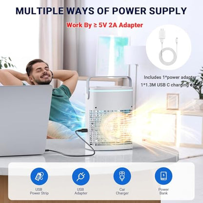 Portable Evaporative Air Cooler with 3 Speeds 3 Modes 1200ML Water Tank Remote