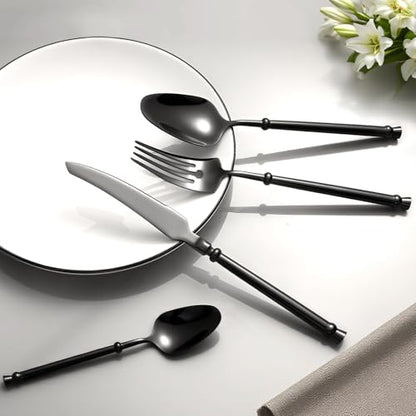 Round Handle Stainless Steel Flatware Set for 4 - 16 Pieces Silverware Cutlery
