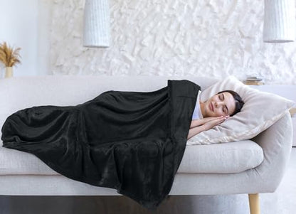 Utopia Bedding Fleece Blanket California King Size Black 300GSM Luxury Fuzzy Soft Anti-Static Microfiber Bed Blanket (102x96 Inch)