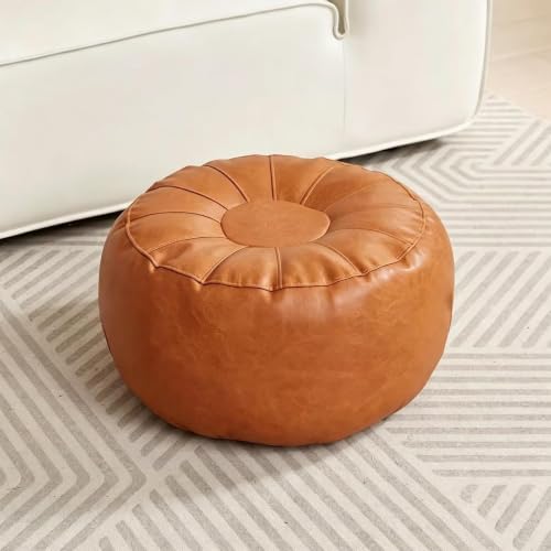 Unstuffed Pumpkin Shape Footrest Cover - Orange Cushion for Living Room