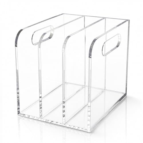 Space-Saving Clear Acrylic Desktop Organizer - Modern Office Shelf - Transparent-3
