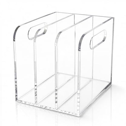 Space-Saving Clear Acrylic Desktop Organizer - Modern Office Shelf - Transparent-3