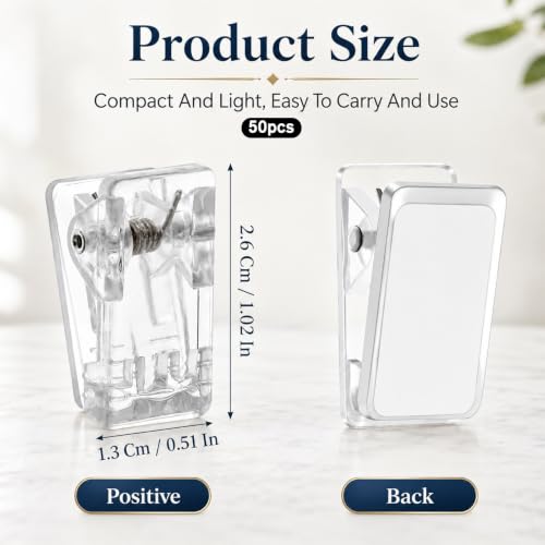 Self-Adhesive Wall Clips for Photos & Decor - 50 Pack