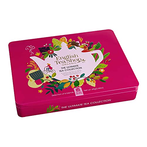 Organic Tea Gift Set - Assorted Flavors in Recyclable Tin, 36 Tea Bags