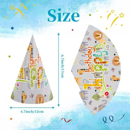 12PCS Party Hats for Adults Kids Birthday Party Headwear - Cone Caps for Pets & Stuffed Animals