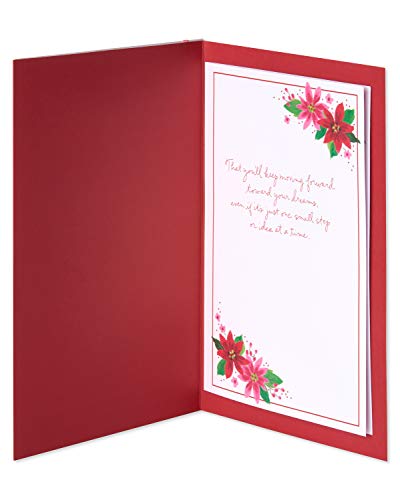 American Greetings Christmas Card for Daughter - Festive Floral Poinsettia Holiday Greeting - Truly Amazing Woman