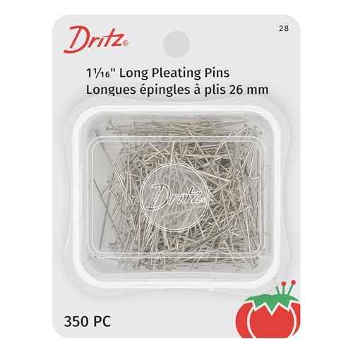 Dritz 28 Pleating Pins, Long, 1-1/16-Inch (350-Count), Nickel