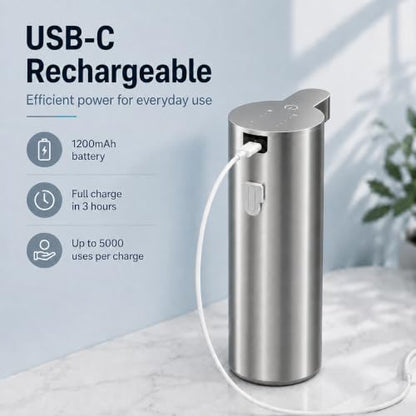 Stainless Steel Touchless Soap Dispenser with Adjustable Levels for Kitchen & Bathroom