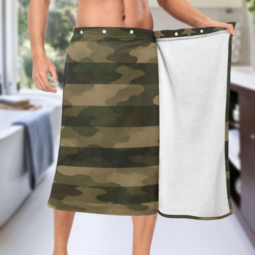 Men's Camo Sauna Towel with Adjustable Waistband 60x28 in