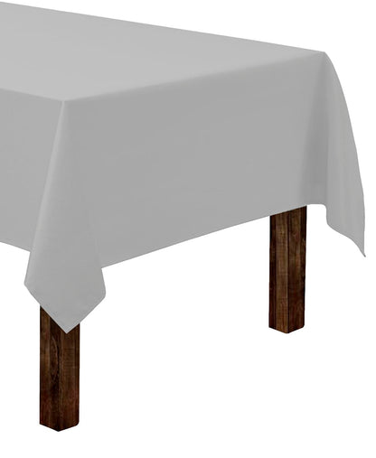 Gee Di Moda Rectangle Tablecloth - 60 x 84 Inch Silver Table Cloth for 5 Foot Rectangle Table - Heavy Duty Washable Fabric - for 5 Ft Buffet Table, Holiday Party, Dinner, Wedding & Baby Shower