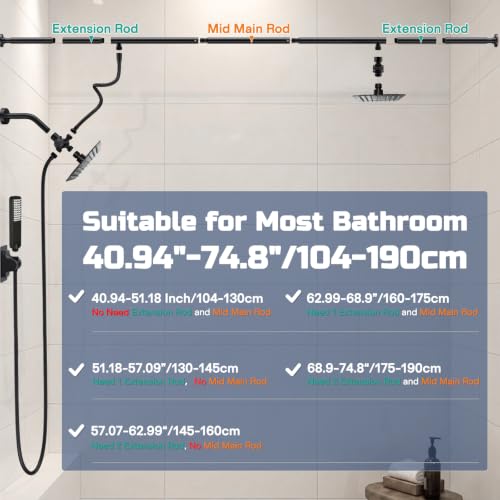 Matte Black Tandem Dual Shower Head System for Couples
