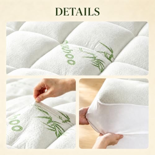Waterproof Mattress Topper with Breathable Pillow Top, Deep Pocket Fit