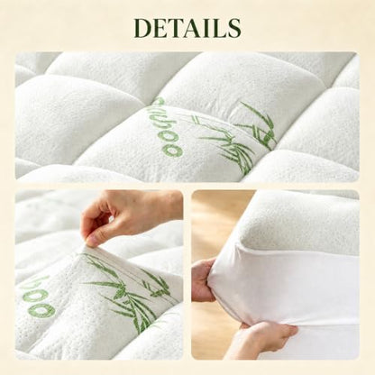 Waterproof Mattress Topper with Breathable Pillow Top, Deep Pocket Fit