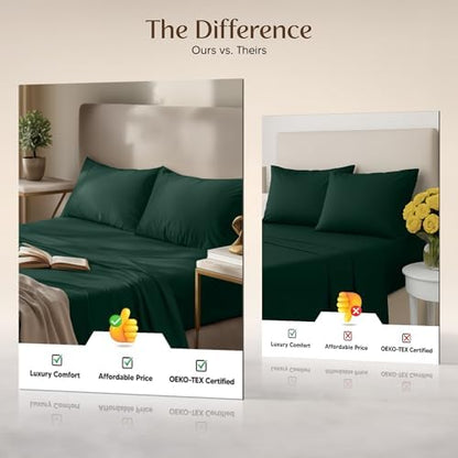 Utopia Bedding Full Bed Sheets Set - 4 Piece Bedding - Brushed Microfiber - Shrinkage and Fade Resistant - Easy Care (Emerald Green)