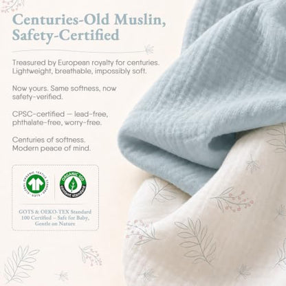 BabyBond Muslin Bassinet Sheet Fitted for Baby Blue – Soft & Breathable 2 Pack