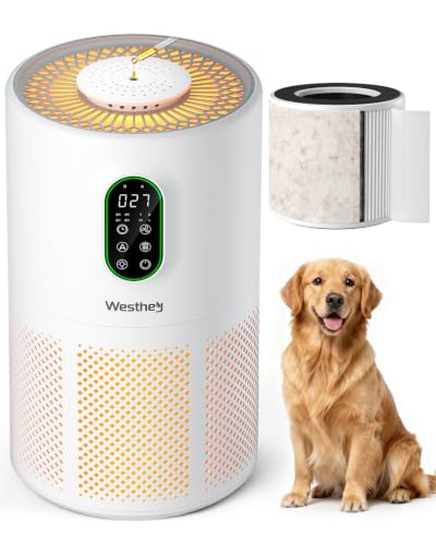 Westhey Large Room Air Purifier with Washable HEPA Filter Auto Mode - White