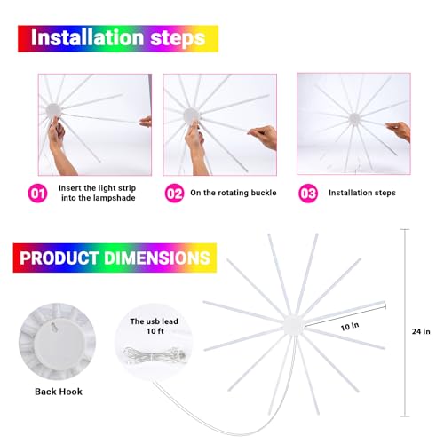 Color Changing Snowflake Window Lights - 24 Inch USB Holiday Decor