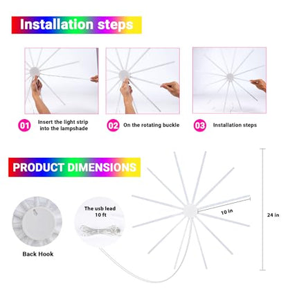 Color Changing Snowflake Window Lights - 24 Inch USB Holiday Decor