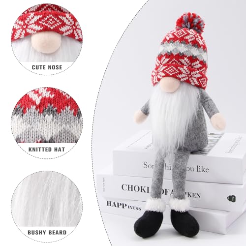 Christmas Gnome Decorations Set - Handmade Elf Santa Scandinavian Figurines