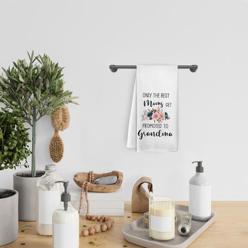 Grandma Kitchen Towels - First Time Grandma Gift, Pregnancy Announcement, 16x24 Inch, Hand Tea Towels for Kitchen & Bathroom - Grandma Variation