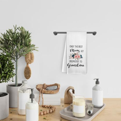 Grandma Kitchen Towels - First Time Grandma Gift, Pregnancy Announcement, 16x24 Inch, Hand Tea Towels for Kitchen & Bathroom - Grandma Variation