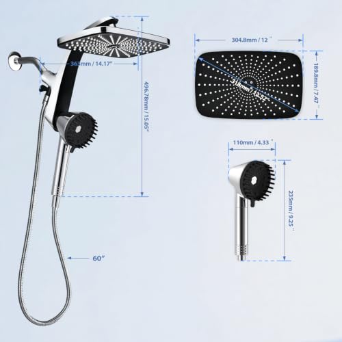 Filtered Shower Head Combo with Replacement Cartridges - Silver