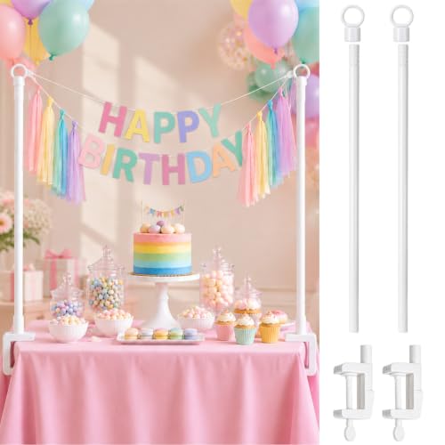 Adjustable Table Banner Stand with Clamps for Party & Event Displays