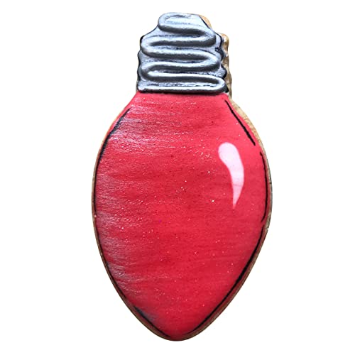 Christmas Light Bulb Cookie Cutter 2 x 3.4 Inches Food Safe Stainless Steel