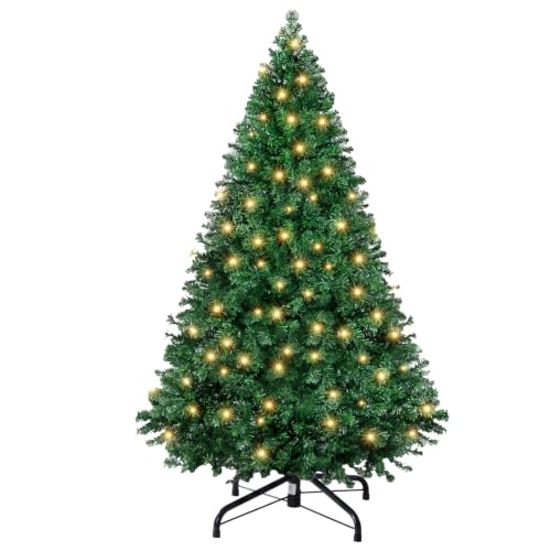 Pre-Lit Artificial Christmas Tree 7.5 Ft Green with Light - 8 Modes, Full Tips