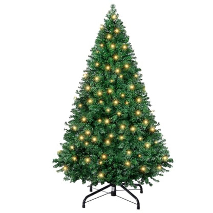 Pre-Lit Artificial Christmas Tree 7.5 Ft Green with Light - 8 Modes, Full Tips