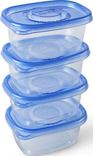 GladWare To Go Snack Food Storage Containers | Medium Rectangle Food Containers | Food Storage Container Holds 24 Ounces of Food | Glad Snack Food Containers, 4 Count Set