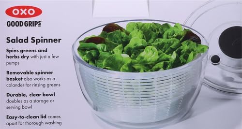 OXO Good Grips Salad Spinner - 6.22 Quart Lettuce & Fruit Washer with Strainer | Pack of 4
