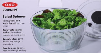 OXO Good Grips Salad Spinner - 6.22 Quart Lettuce & Fruit Washer with Strainer | Pack of 4